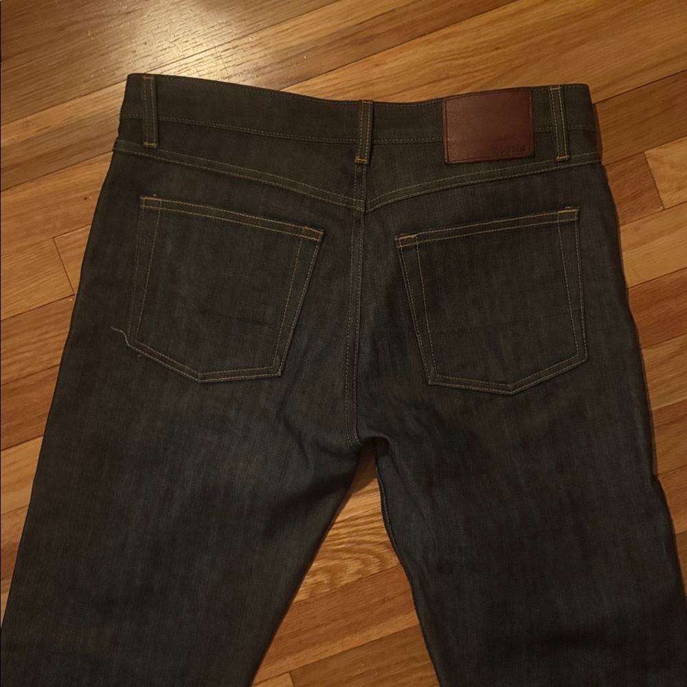 Gustin straight fit raw Denim Button Fly Jeans Men Size 33 - Picture 4 of 4